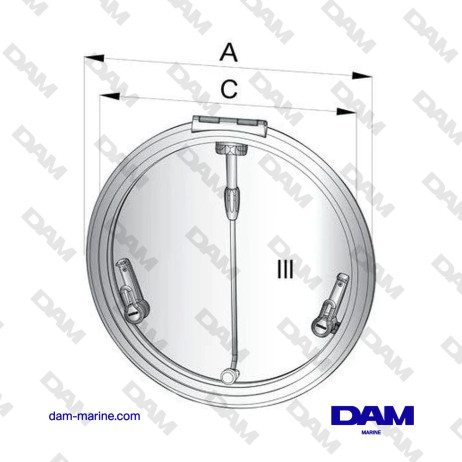 TRAPPE DE SURVIE ALTUS TYPE R520, ROUND (CUT OUT SIZE D 518 MM)