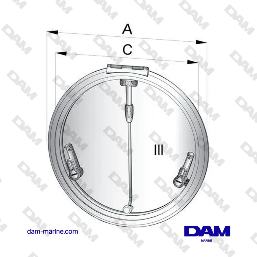 TRAPPE DE SURVIE ALTUS TYPE R520, ROUND (CUT OUT SIZE D 518 MM)
