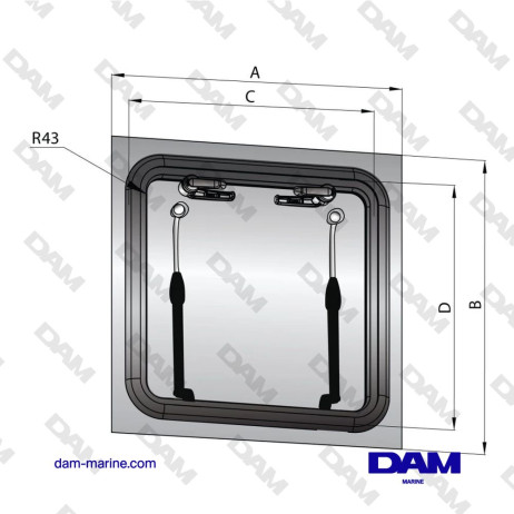CAPOT DE PONT TYPE 4444 FLUSH FGH (CUT OUT SIZE 442 X 442 MM)
