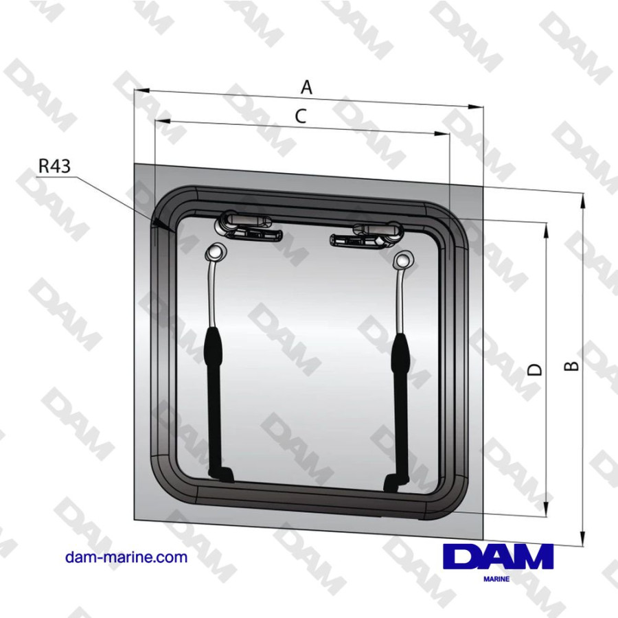 CAPOT DE PONT TYPE 4444 FLUSH FGH (CUT OUT SIZE 442 X 442 MM)