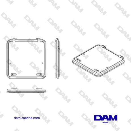 LIBERO TYPE 50 SURVIVAL HATCH, RADIUS 32 MM (CUT OUT SIZE 500 X 500 MM)