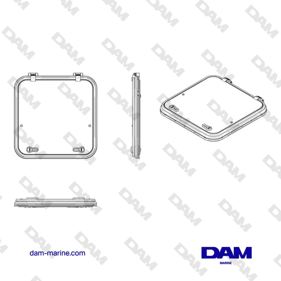 LIBERO TYPE 50 SURVIVAL HATCH, RADIUS 55 MM (CUT OUT SIZE 500 X 500 MM)