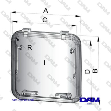 TRAPPE DE SURVIE LIBERO TYPE 62, RADIUS 32 MM (CUT OUT SIZE 620 X 620 MM)