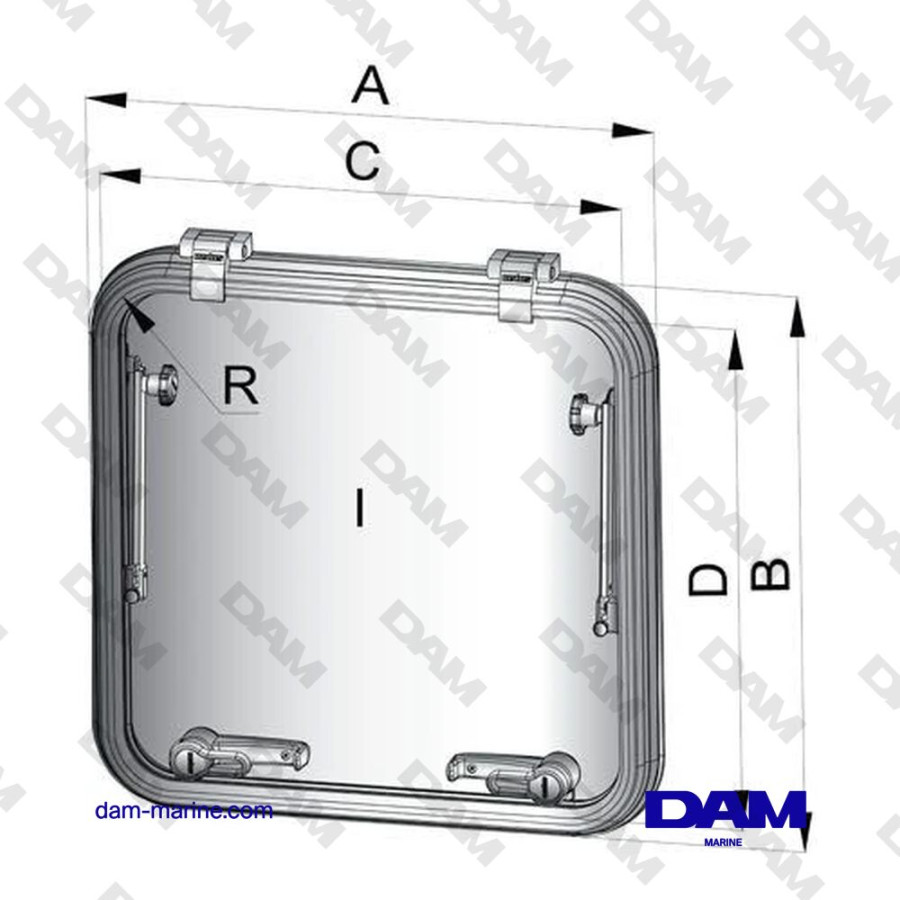 TRAPPE DE SURVIE LIBERO TYPE 62, RADIUS 32 MM (CUT OUT SIZE 620 X 620 MM)