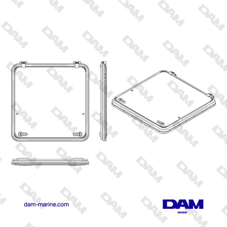 TRAPPE DE SURVIE LIBERO TYPE 62, RADIUS 32 MM (CUT OUT SIZE 620 X 620 MM)