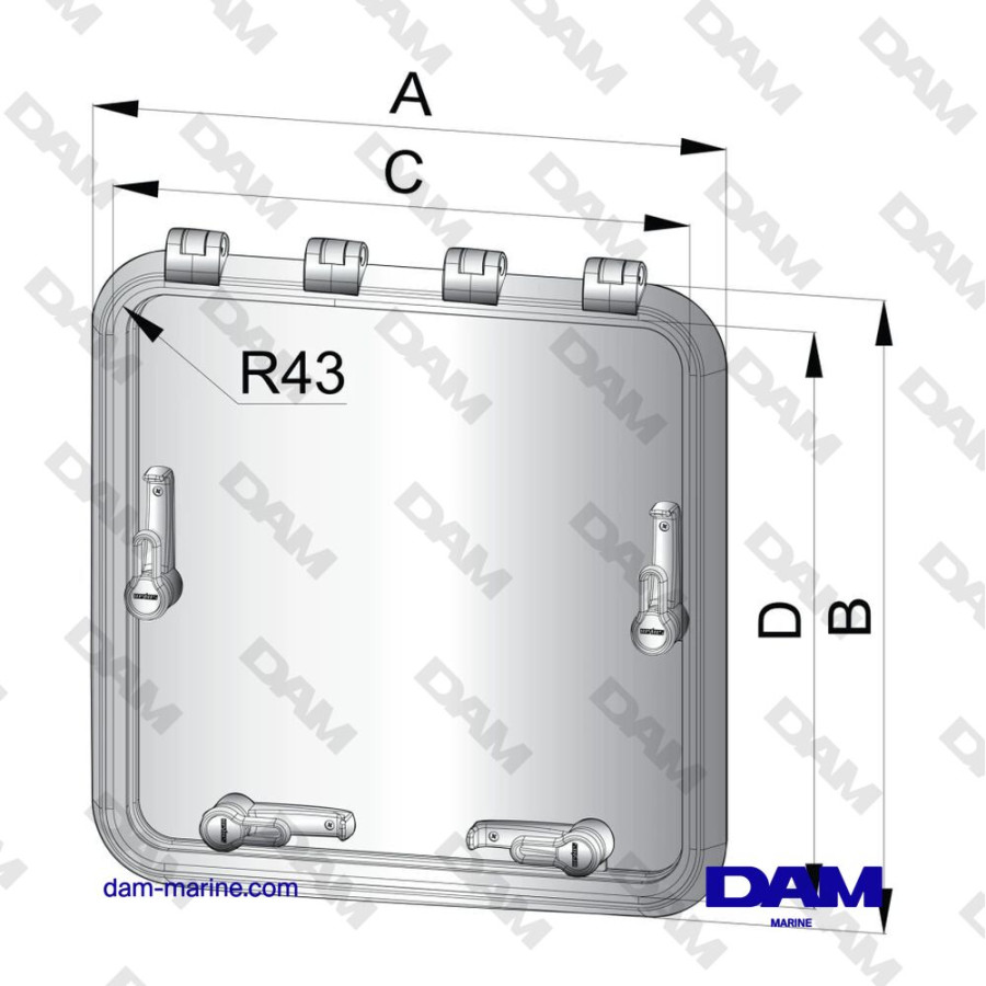 MAGNUS TYPE 5151 SURVIVAL HATCH (CUT OUT SIZE 507 X 507 MM)