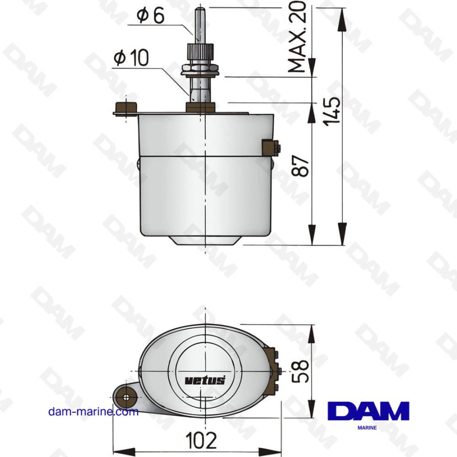 MOTEUR D'ESSUIE-GLACES 12 V (BRAS ET BALAI INCLUS)