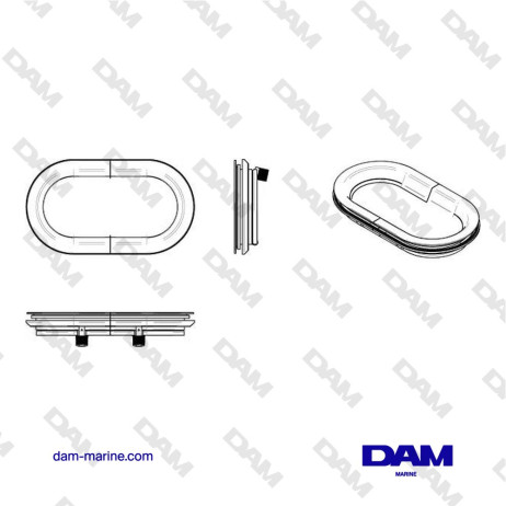 HUBLOT, ALUMINUM, CATEGORY A1 (CUT OUT 366 X 196 MM), RADIUS 98 MM