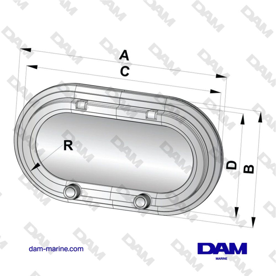 HUBLOT, ALUMINIUM, CATEGORY A1 (CUT OUT 220 X 122 MM), RADIUS 61 MM