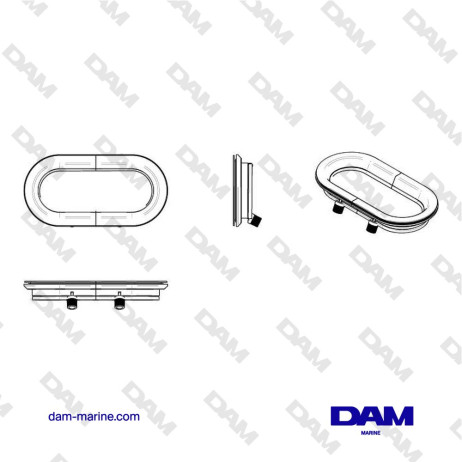 HUBLOT, ALUMINUM, CATEGORY A1 (CUT OUT 220 X 122 MM), RADIUS 61 MM