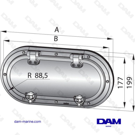 HUBLOT, STAINLESS STEEL, TYPE PMS24A1, CATEGORY A1 (CUT OUT 366 X 177 MM)