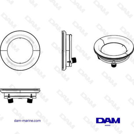 OJO DE BUEY DE ALUMINIO RECUBIERTO EN POLVO NEGRO TIPO PW211 CATEGORÍA A1 CON MOSQUITERA