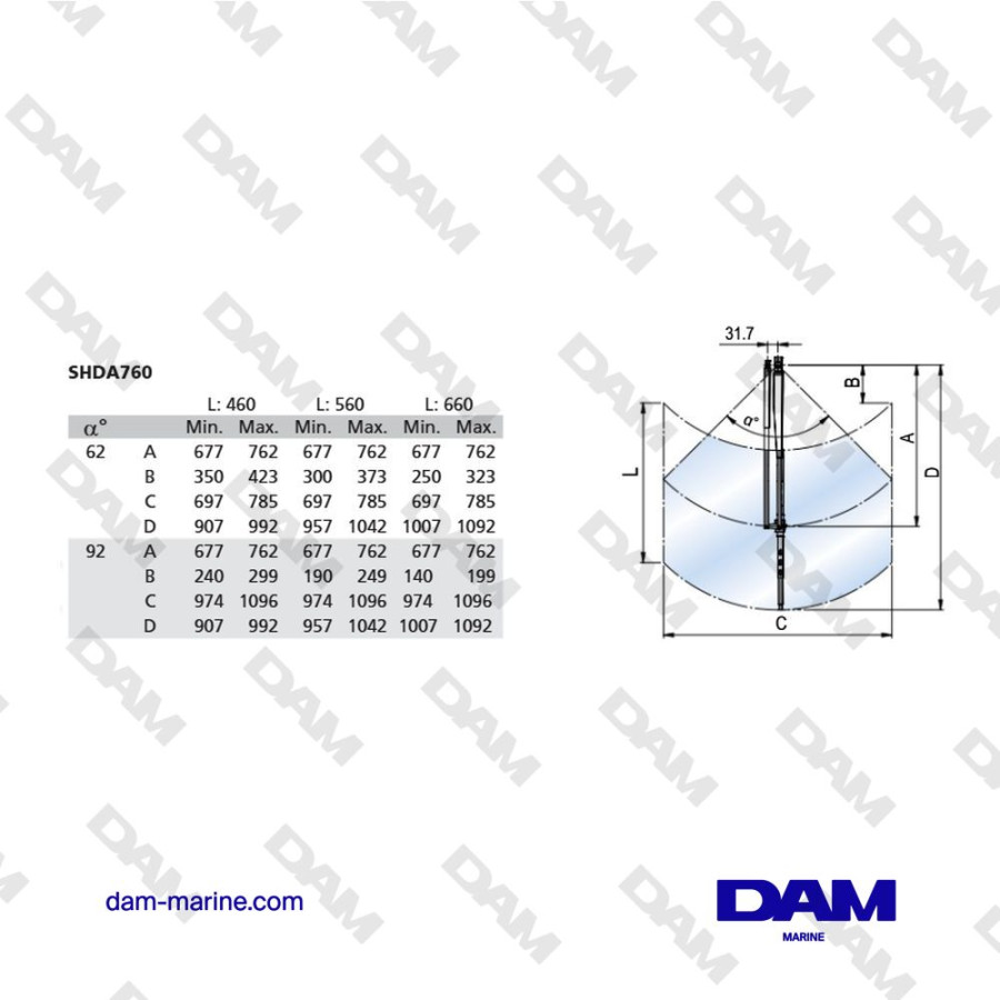 BRAZO BARREDOR DE ACERO INOXIDABLE DE 762 MM