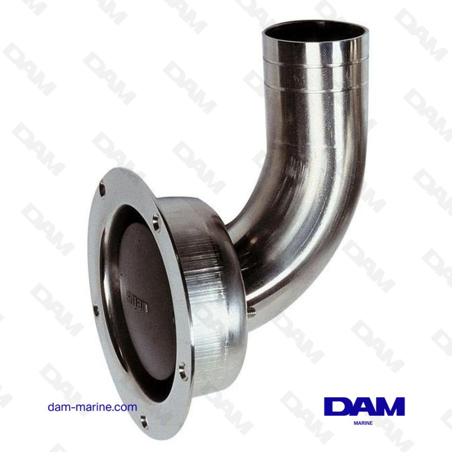 RESPIRADOR, ACERO INOXIDABLE, ANGULADO, Ø 38 MM