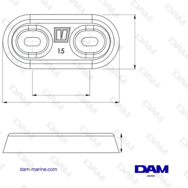 ANODE DE COQUE BARREAU TYPE 15 - ALUMINIUM