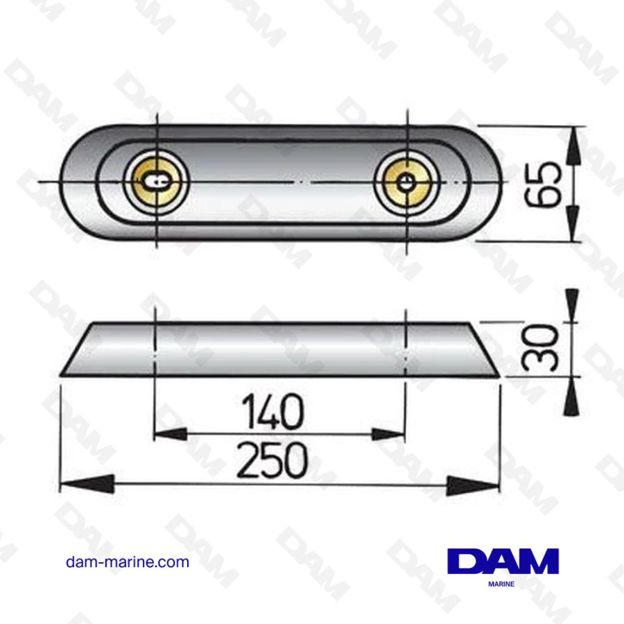 ANODE DE COQUE BARREAU TYPE 25 - ALUMINIUM