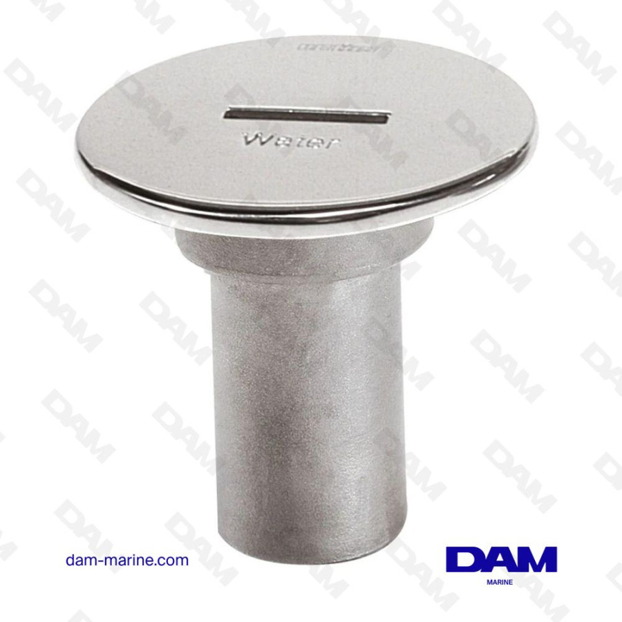 ENTRADA DE AGUA DE CUBIERTA PARA TUBERÍA DE Ø 38 MM, TAPA DE Ø 87 MM, ACERO INOXIDABLE
