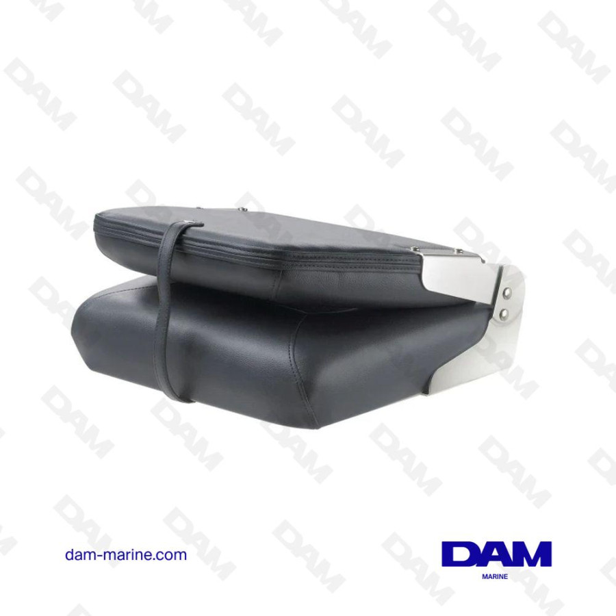 ASIENTO PLEGABLE DE LUJO, AZUL MARINO, COSTURA BLANCA