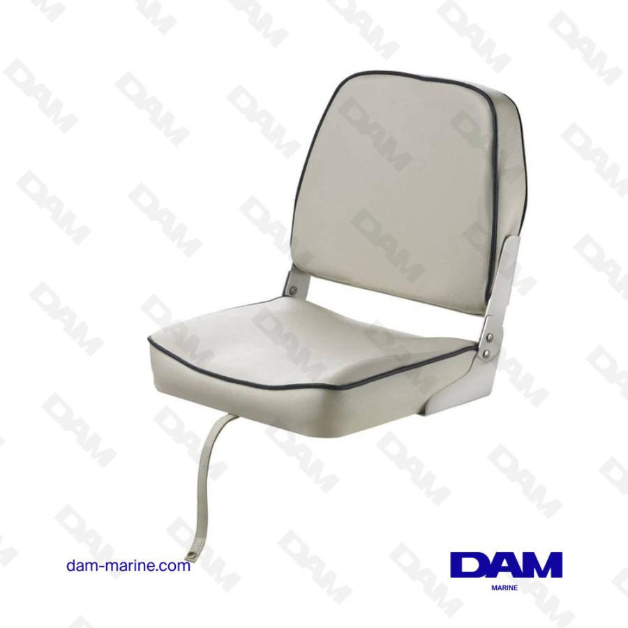 SEDILE PIEGHEVOLE CLASSICO, BIANCO, CUCITURE BLU NAVY
