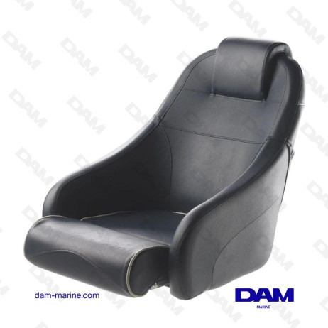 SEDILE CON RIALZO E POGGIATESTA, BLU NAVY, CUCITURE BIANCHE