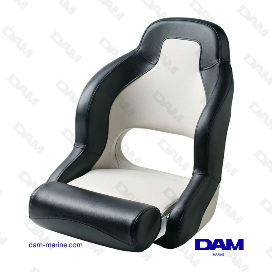 PILOTO, ASIENTO "DEPORTIVO", BLANCO Y NEGRO