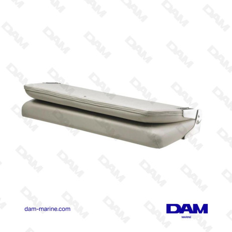 PANCA PIEGHEVOLE DI LUSSO A 2 POSTI, BIANCA, CUCITURE BLU NAVY