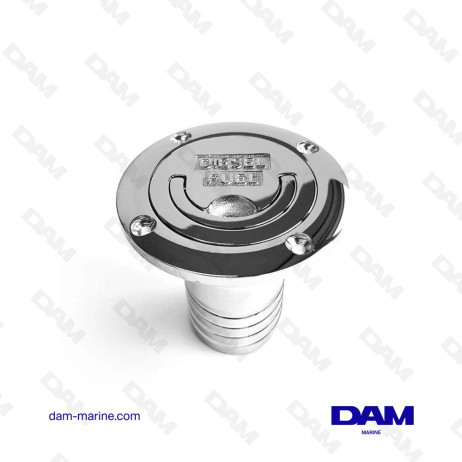 "DIESEL FUEL" BRIDGE INLET FOR Ø 38 MM PIPE, WITH PULL RING, BRASS CH