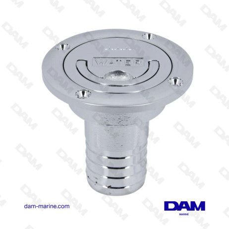"WATER" DECK INLET FOR Ø 38 MM PIPE, WITH PULL RING, CHROME-PLATED BRASS