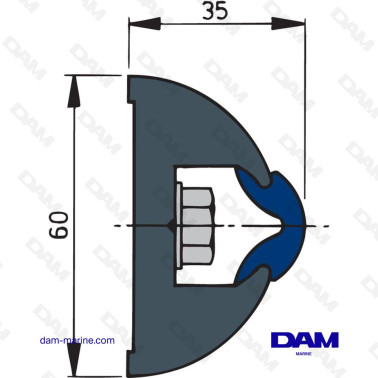 LISTON DE PROTECTION BLANC, HARO 60 X 35 MM, ROULEAU DE 20 M.