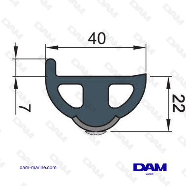 LISTON DE PROTECTION EN VINYLIQUE, GRIS FONCÉ, POLY4S, 40 X 31 MM, ROULEAU DE 20
