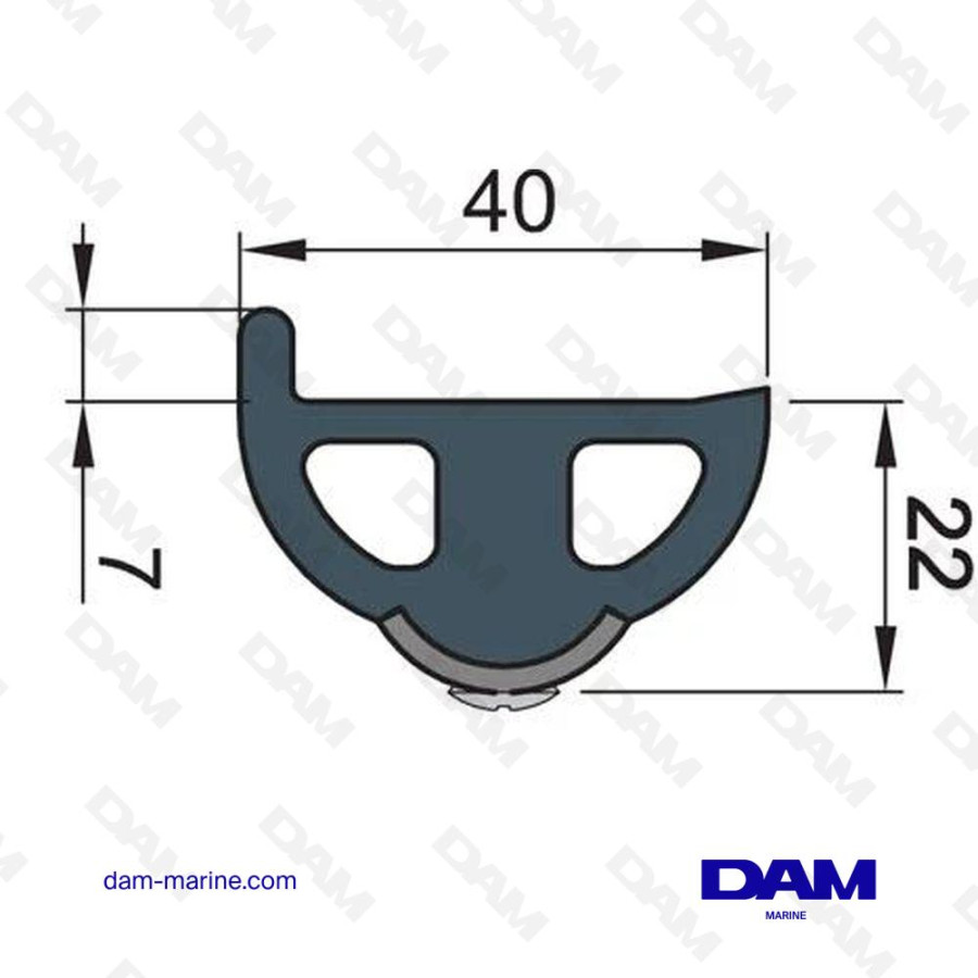 LISTON DE PROTECTION EN VINYLIQUE, GRIS FONCÉ, POLY4S, 40 X 31 MM, ROULEAU DE 20