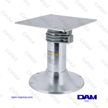PIED DE TABLE, ALUMINIUM ANODISÉ ET POLI. RÉGLAGE DE HAUTEUR ASSISTÉ PAR VERIN G