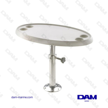 TABLE OVALE 76 X 45 CM PIED...