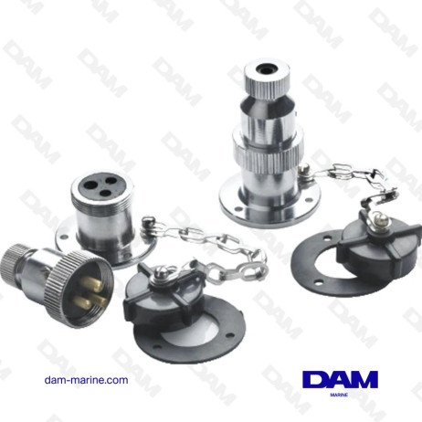 WATERPROOF, 4-POLE, CHROME-PLATED BRASS "HEAVY DUTY" BRIDGE SOCKET
