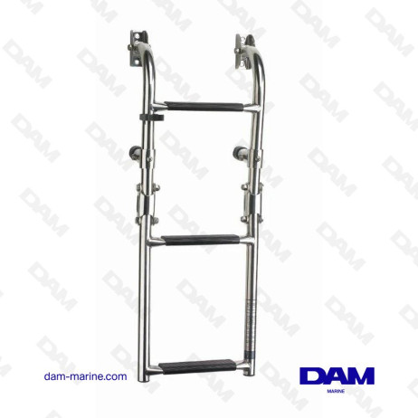ECHELLE DE BAIN REPLIABLE INOX ANTIDÉRAPANT SYNTHÉTIQUE NOIR 3 MARCHES