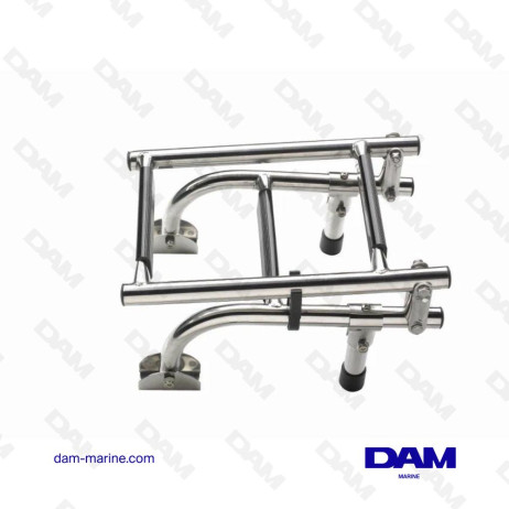 FOLDING BATH LADDER NON-SLIP STAINLESS STEEL BLACK SYNTHETIC 3 STEPS