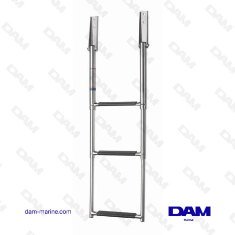 SCALA TELESCOPICA IN ACCIAIO INOX ANTISCIVOLO SINTETICO 3 GRADINI