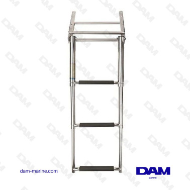 SCALA TELESCOPICA IN ACCIAIO INOX ANTISCIVOLO SINTETICO 3 GRADINI