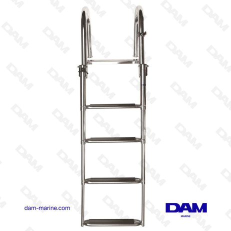 SCALA DA BAGNO DI LUSSO IN ACCIAIO INOX ANTISCIVOLO SINTETICO NERO 4 GRADINI