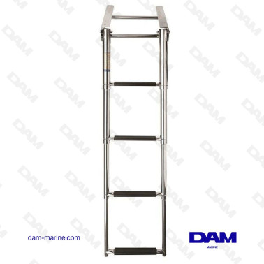 STAINLESS STEEL TELESCOPIC PLATFORM LADDER NON-SLIP SYNTHETIC 4 STEPS