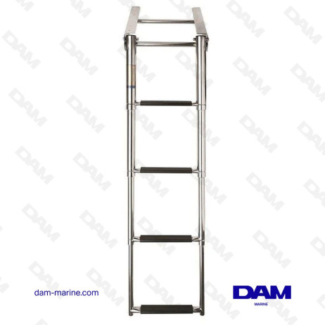 SCALA TELESCOPICA IN ACCIAIO INOX ANTISCIVOLO SINTETICO 4 GRADINI