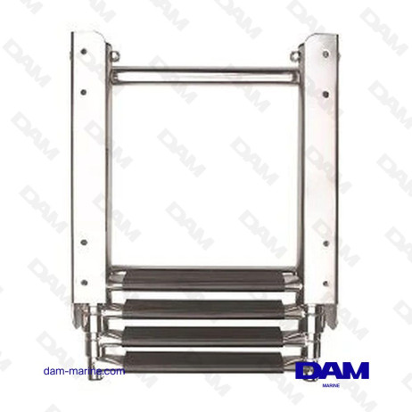 SCALA TELESCOPICA IN ACCIAIO INOX ANTISCIVOLO SINTETICO 4 GRADINI