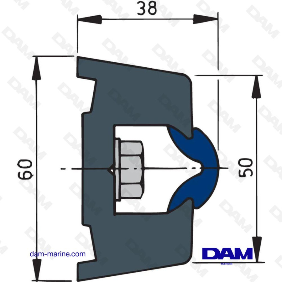 LISTON DE PROTECTION GRIS FONCÉ, TRAP60 X 38 MM, ROULEAU DE 30 M.