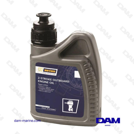 HUILE VETUS MOTEUR HB 2 TEMPS NMMA (BIA) TC-W3, 1 L