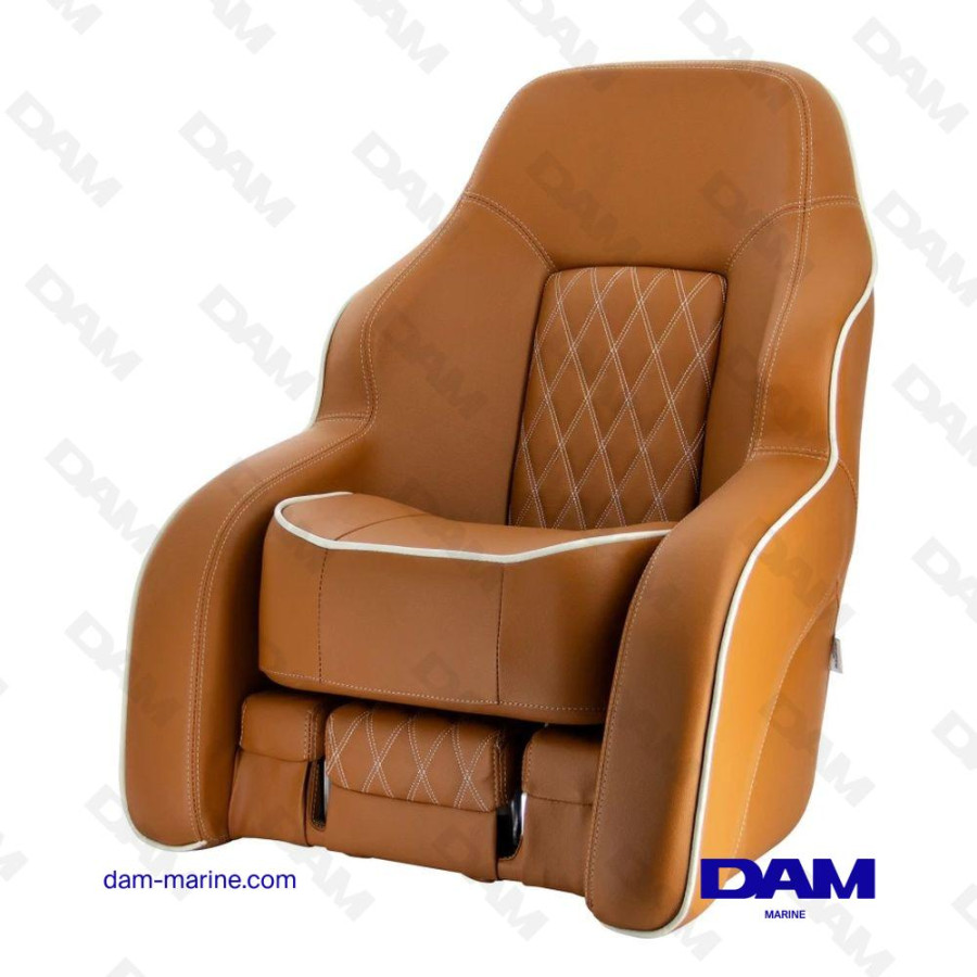 COMMANDER SIEGE HAUT DE GAMME AVEC ASSISE RABATTABLE MARRON ORANGE