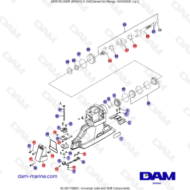 Vue éclatée Haut d'embase Bravo X II (2)