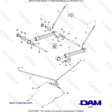 Vue éclatée vérins Bravo X Three