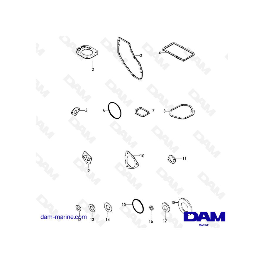 Liste des joints Yanmar 1GM10 Liste des joints Yanmar 1GM10