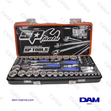 Juego de 59 piezas de dados métricos y estadounidenses de 12 puntas