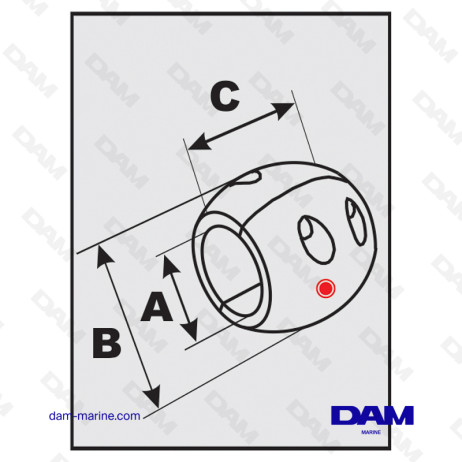 ANODE SHAFT NUT 50.8MM - 2" - ZINC